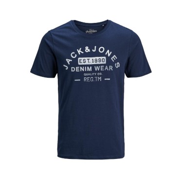 jack&jones t-shirt giroco collo con stampa mod. logo